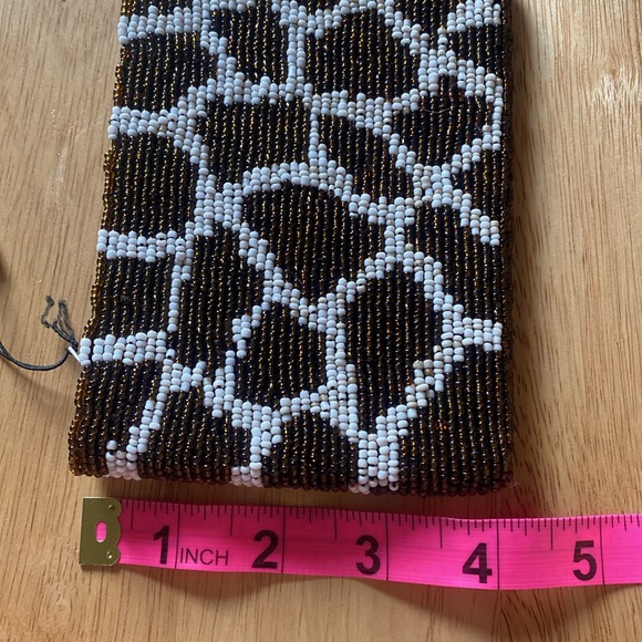 Beaded Brown and White Mini Bag - Picture 10 of 11